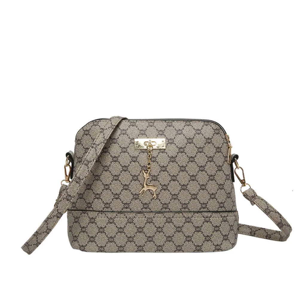 Monogram Crossbody Shoulder Bag with Deer Charm – Designer-Inspired Handbag for Women