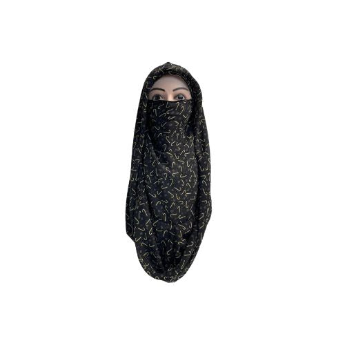 Printed Ninja Style Hijab with Niqab – Stylish & Comfortable - AURA WEARS